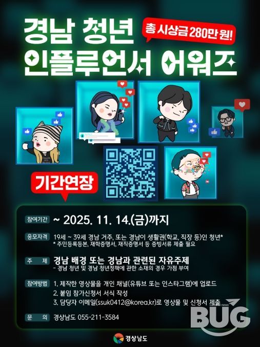 ‘경남 청년 인플루언서 어워즈’ 포스터
