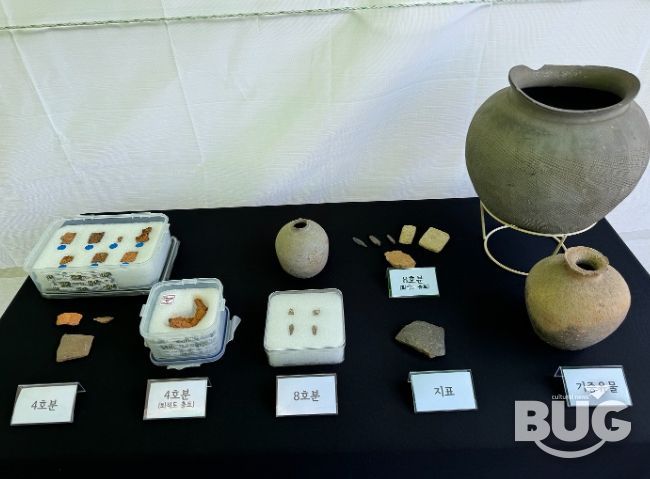 지난 5일 신학동고분군 발굴 현장에서 이뤄진 현장보고회